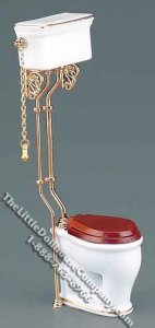 (image for) Miniature White High Flush Toilet for Dollhouses