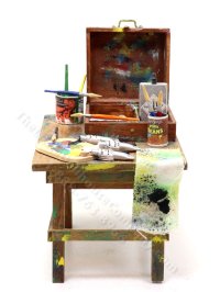 (image for) Miniature Artist's Paint Table by Ella M. Reulbach