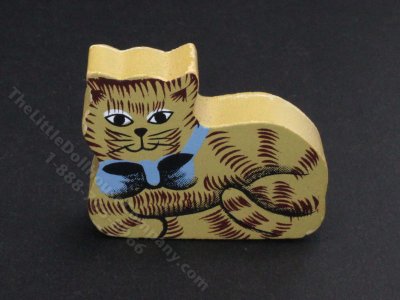 (image for) Miniature Wooden Cat Decoration
