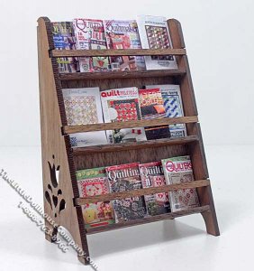 (image for) Miniature Walnut Magazine Rack Kit for Dollhouses