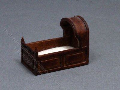 (image for) 1:24 Scale Walnut Cradle for Dollhouses