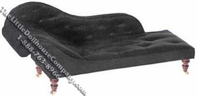 (image for) Miniature Black Lincoln Chaise Lounge for Dollhouses
