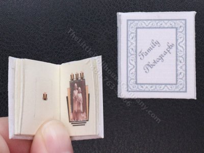 (image for) Miniature Vintage Family Photographs Album w Art Deco Accents