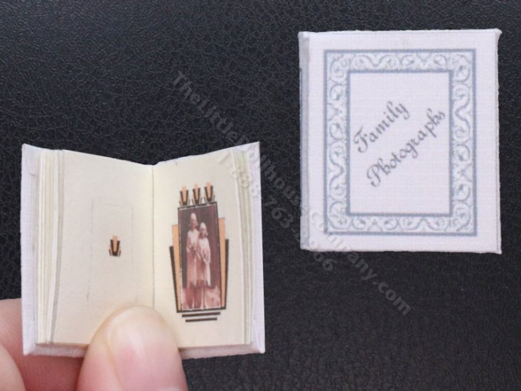 (image for) Miniature Vintage Family Photographs Album w Art Deco Accents