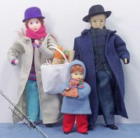 (image for) Three Person Family Flexible Dolls by Erna Meyer for Dollhouses