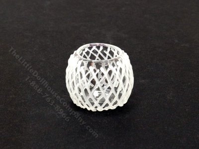 (image for) Miniature Lattice Glass Balloon Bowl Vase for Dollhouses