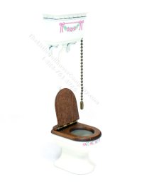 (image for) Miniature Toilet with Overhead Tank and Chain Pull