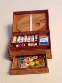 (image for) Miniature Artist Paint Box Kit for Dollhouses