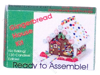(image for) Miniature Gingerbread House Kit Box for Dollhouses