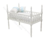 (image for) Miniature White Victorian Crib for Dollhouses
