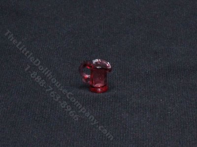 (image for) Miniature Cranberry Glass Pitcher for Dollhouses