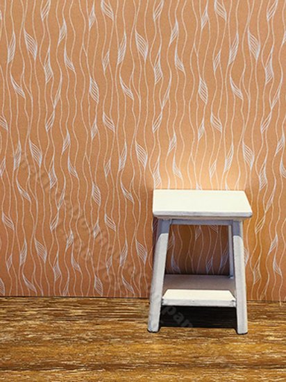 (image for) Dollhouse Scale Model Wallpaper - Orange w/ Vine - 3pc Set