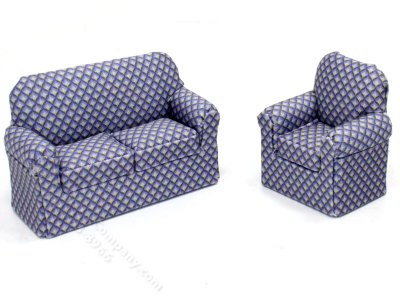 (image for) 1/2" Scale Miniature Royal Shores Living Room Set for Dollhouses