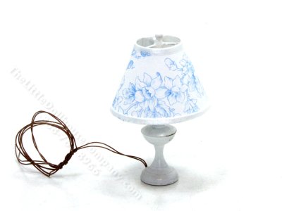 (image for) Miniature White Lamp with Delft Shade