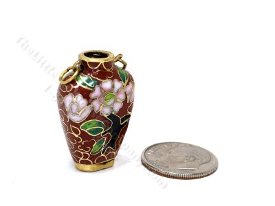 (image for) As Is Vintage Miniature Oriental Cloisonné Vase for Dollhouses