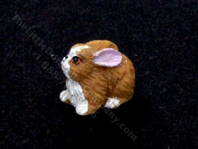 (image for) Miniature Brown and White Long Eared Rabbit w/Ears Back