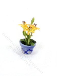 (image for) 1/2" Scale Miniature Pot of Lilies