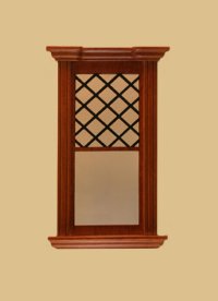 (image for) Miniature Westfield Single Window in Walnut with Black Mullions
