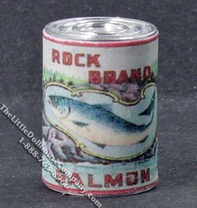 (image for) Miniature Canned Salmon for Dollhouses