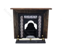 (image for) Miniature Coalbrookdale Tiled Fireplace and Fender Set for Dollhouses - Brown & Green