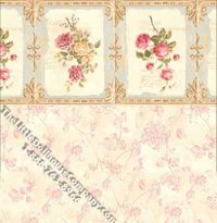 (image for) Rose Love Notes Pattern Miniature Wallpaper for Dollhouses