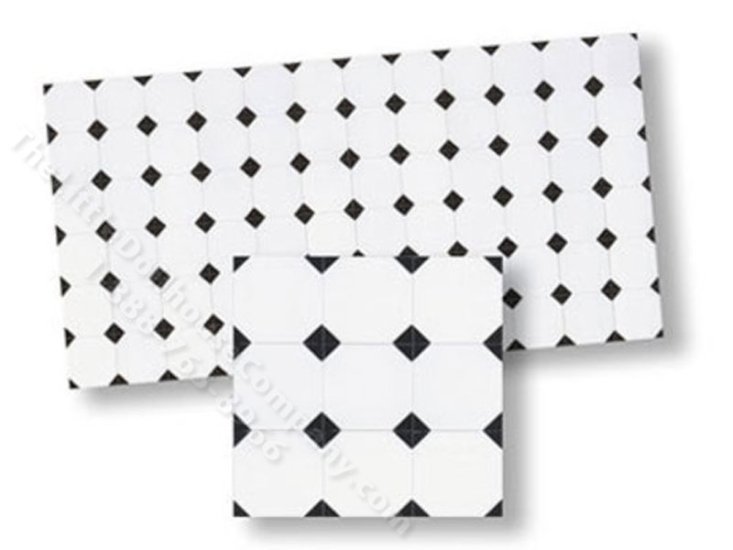 (image for) Dollhouse Scale Model Mosaic Floor Tiles, Black