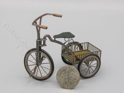 (image for) Miniature Metal Tricycle with Basket by Pierluigi