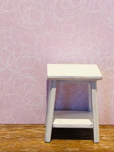 (image for) Dollhouse Scale Model Wallpaper -White Swirls on Lilac- 3pc Set