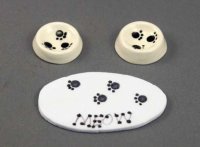 (image for) Dollhouse Scale Model Cat "Meow" Food and Water Bowls