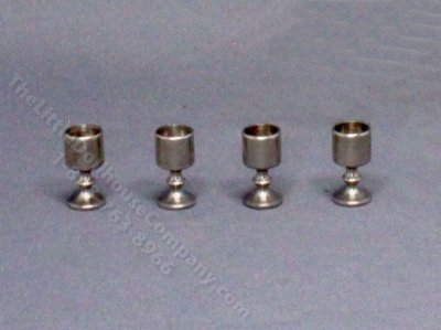 (image for) Vintage Set of Miniature Silver Goblets for Dollhouses