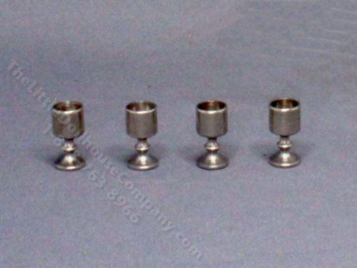 (image for) Vintage Set of Miniature Silver Goblets for Dollhouses