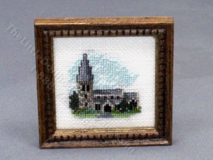 (image for) Miniature Framed Church Cross Stitch by Silver Fox Creations