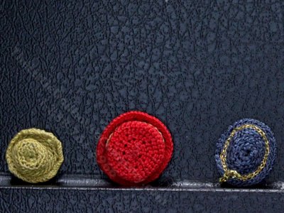 (image for) Miniature Handmade Set of 3 1/2-Scale Hats for Dollhouses
