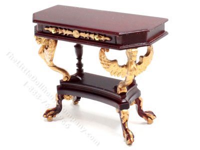 (image for) Miniature Empire Side Table for Dollhouse - Mahogany
