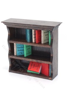 (image for) Miniature Dark Walnut Bookshelf for Dollhouses