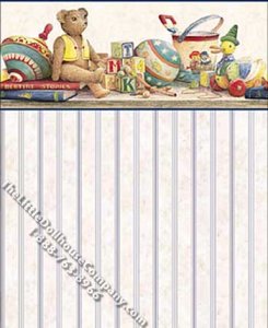 (image for) Nostalgic Nursery Pattern Miniature Wallpaper for Dollhouses