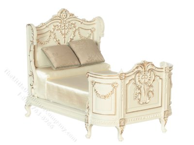 (image for) Miniature White and Gold Renaissance Double Bed