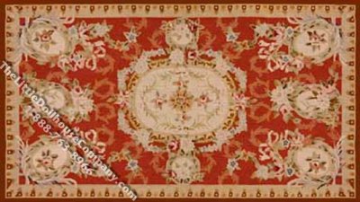 (image for) Dollhouse Scale Model Extra Small Sized French Aubusson Rug