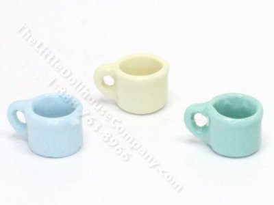(image for) Miniature Large Pastel Coffee Mug for Dollhouses
