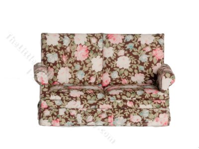 (image for) Miniature Floral Loveseat for Dollhouses