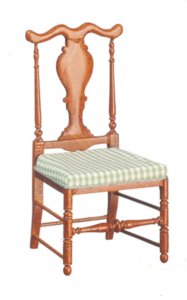 (image for) Miniature Georgian Walnut Side Chair for Dollhouses