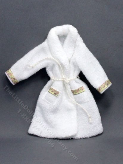 (image for) Miniature White Terry Cloth Robe with Trim by Judith Blondell