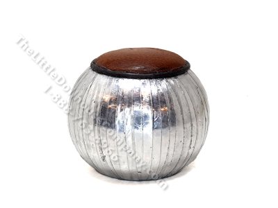 (image for) Miniature Metal Bowl Footstool/Ottoman w/ Leather Seat Pad by PRD Miniatures