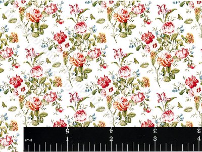 (image for) Rose Pattern Miniature Wallpaper for Dollhouses