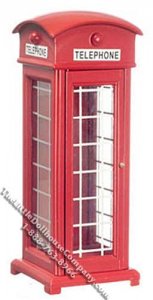 (image for) Miniature London Style Phone Booth for Dollhouses