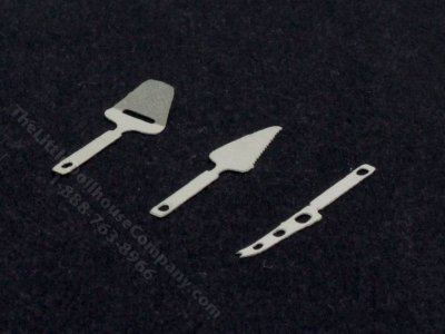(image for) Miniature Gold Cheese Knives for Dollhouses