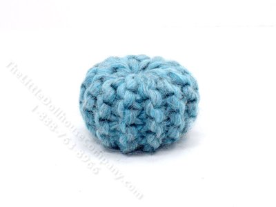 (image for) Miniature Blue Yarn Ottoman for Dollhouses