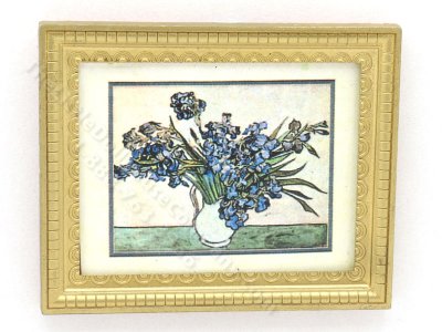 (image for) Vintage Miniature Replica Van Gogh's Irises Painting