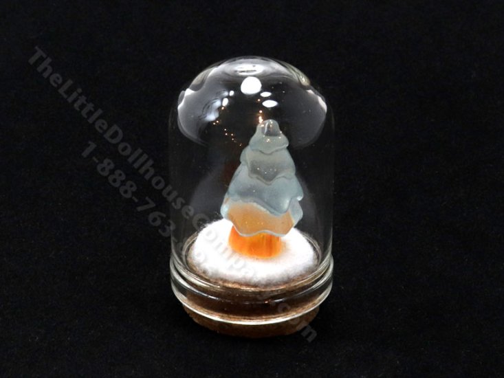 (image for) Miniature Glow in the Dark Christmas Tree Dome for Dollhouses - Blue