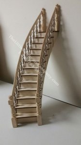 (image for) Assembled Lancaster Right Curve Stairs for Dollhouses